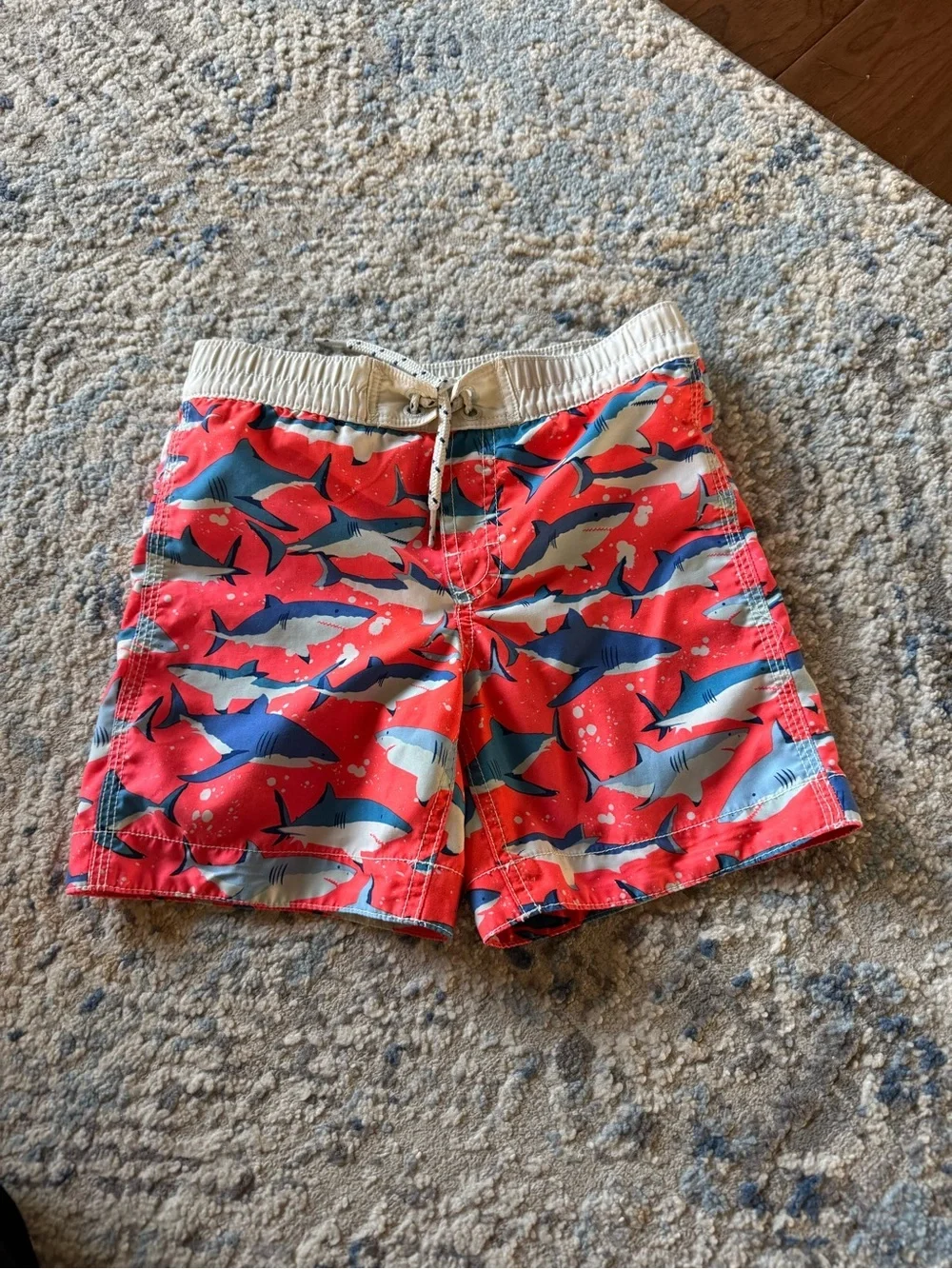 GAP kids Boys red/orange Shark Print Swim Shorts